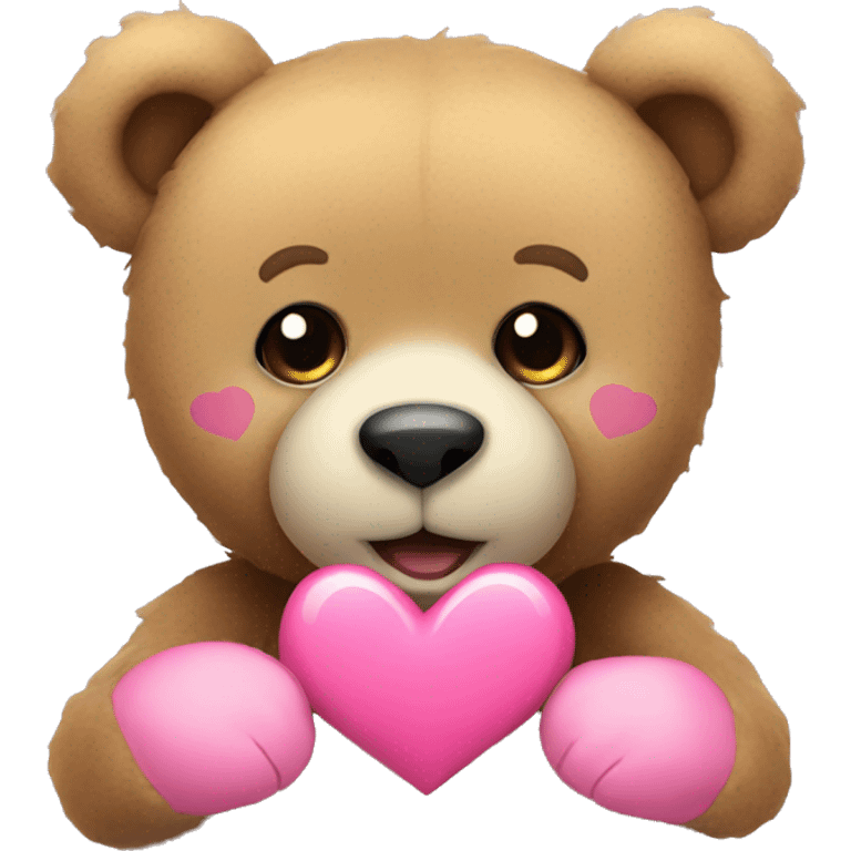 Teddy bear with pink heart emoji