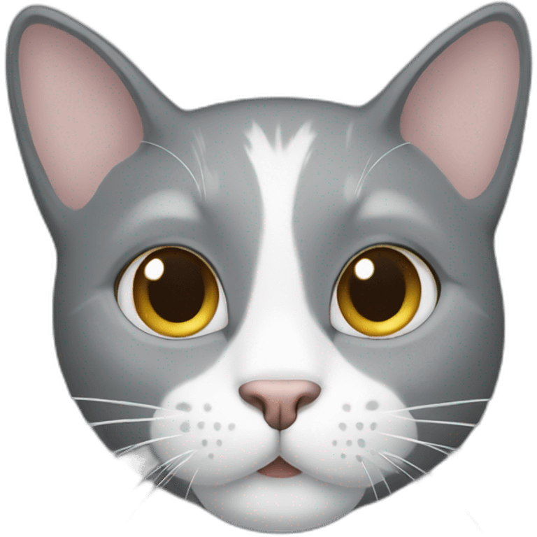 grey cat with a white muzzle emoji