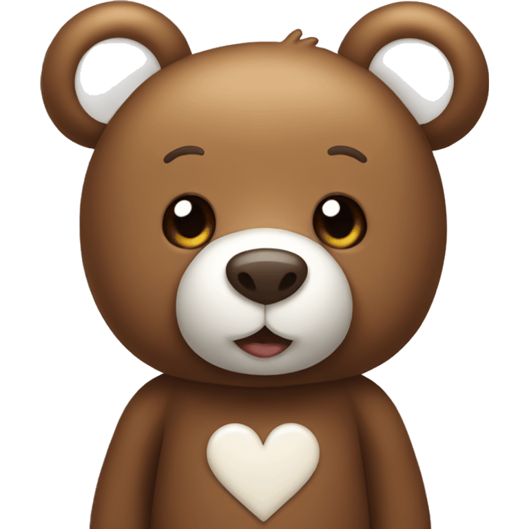 Brown teddy bear with white hearts emoji