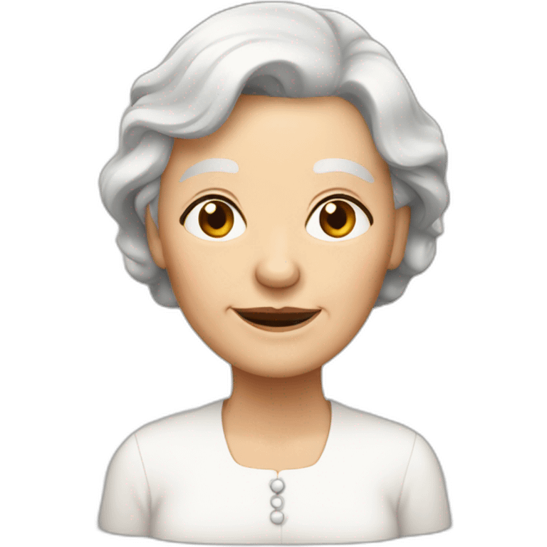 old white lady with brown hair emoji