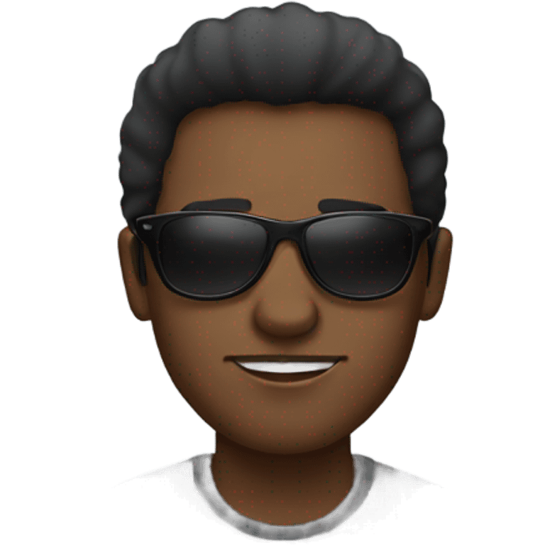 Half black guy wearing sunglasses  emoji