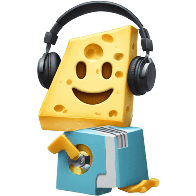 Cheese rocking MP3S emoji