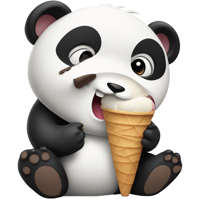 Panda eating ice cream emoji