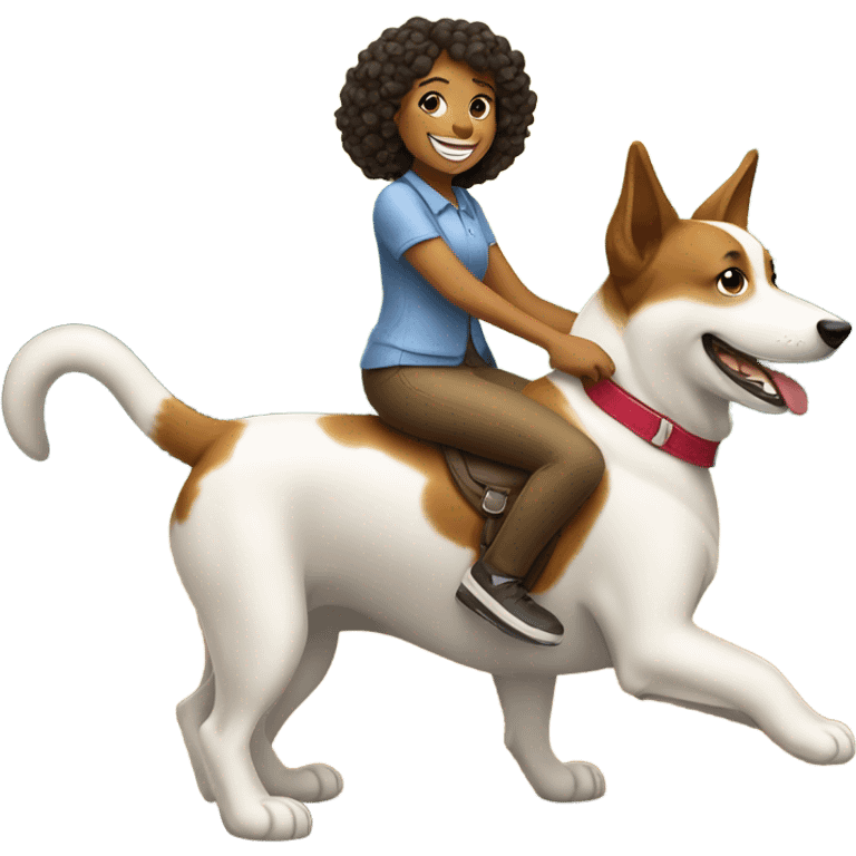 Abrianna riding a dog emoji