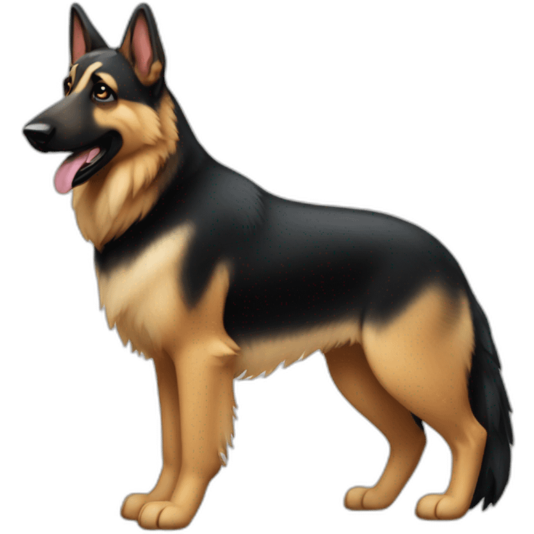 a german shepherd with a skunk tail emoji