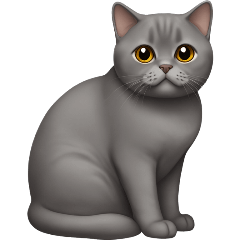 british shorthair in choclate with Brown eyes sitting  emoji