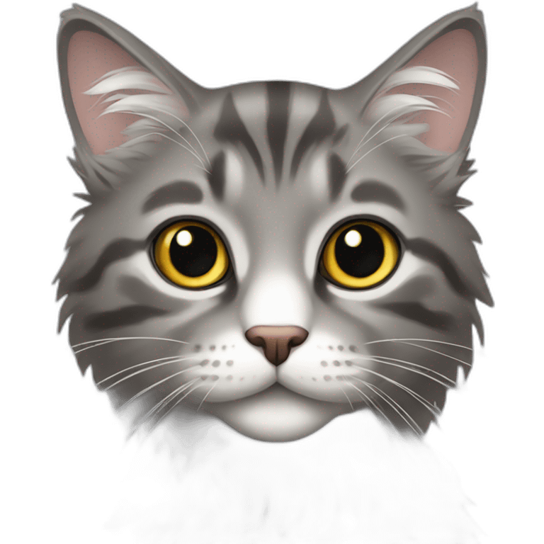 Gray maincoon cat emoji