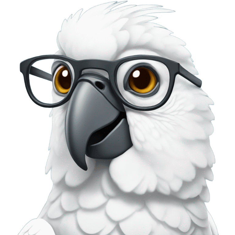 Cockatoo with glasses emoji