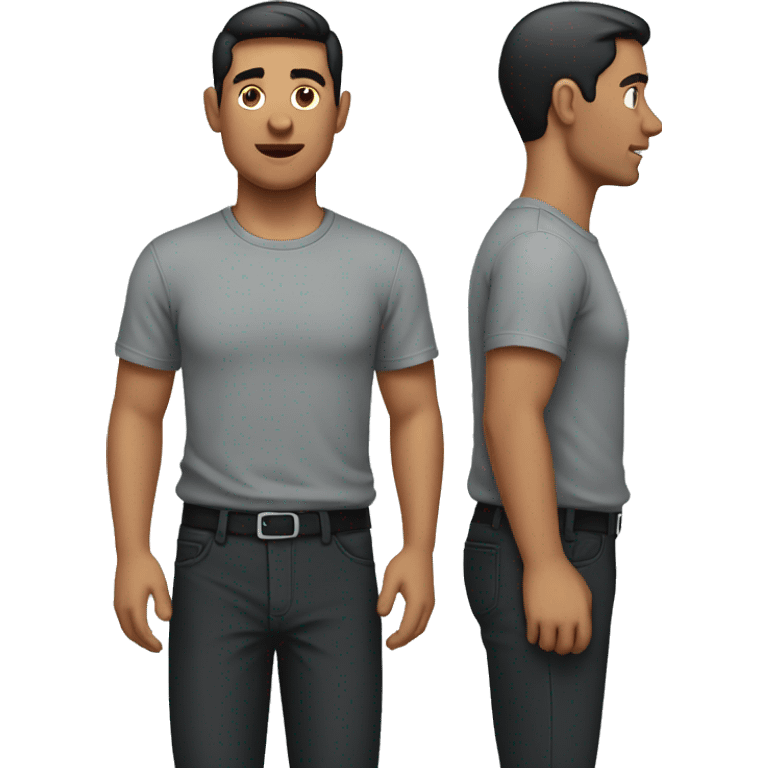 men wearing a gray shirt and black pants  emoji