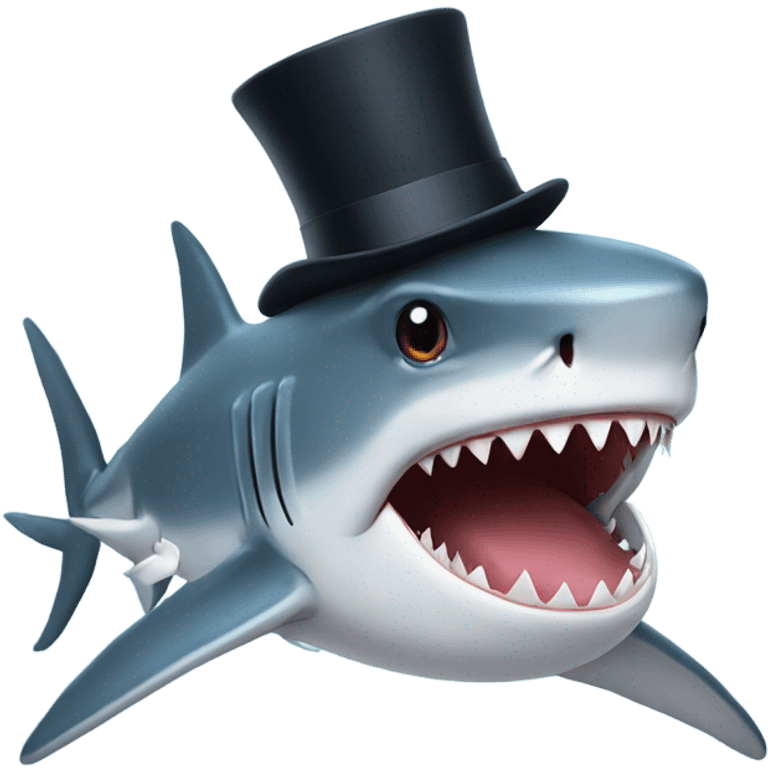 Shark with a top hat emoji