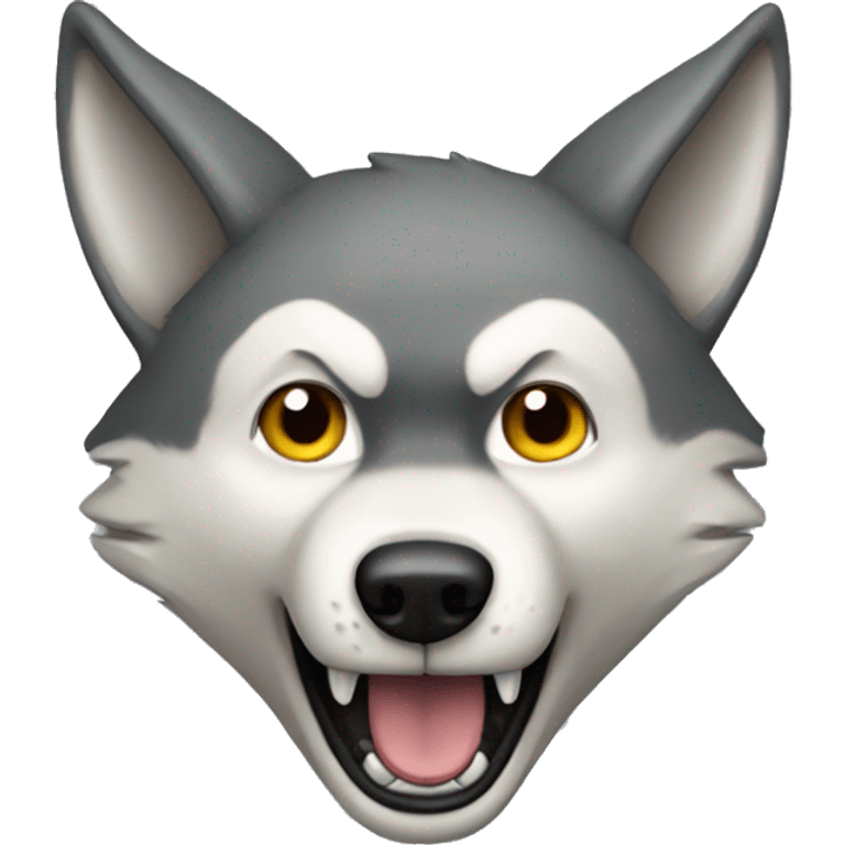 wolf that looks like a flying superhero emoji