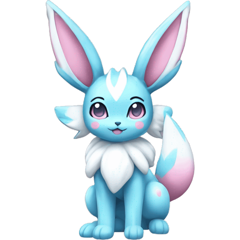 Kawaii Pastel Shiny Sylveon-Glaceon Full Body emoji