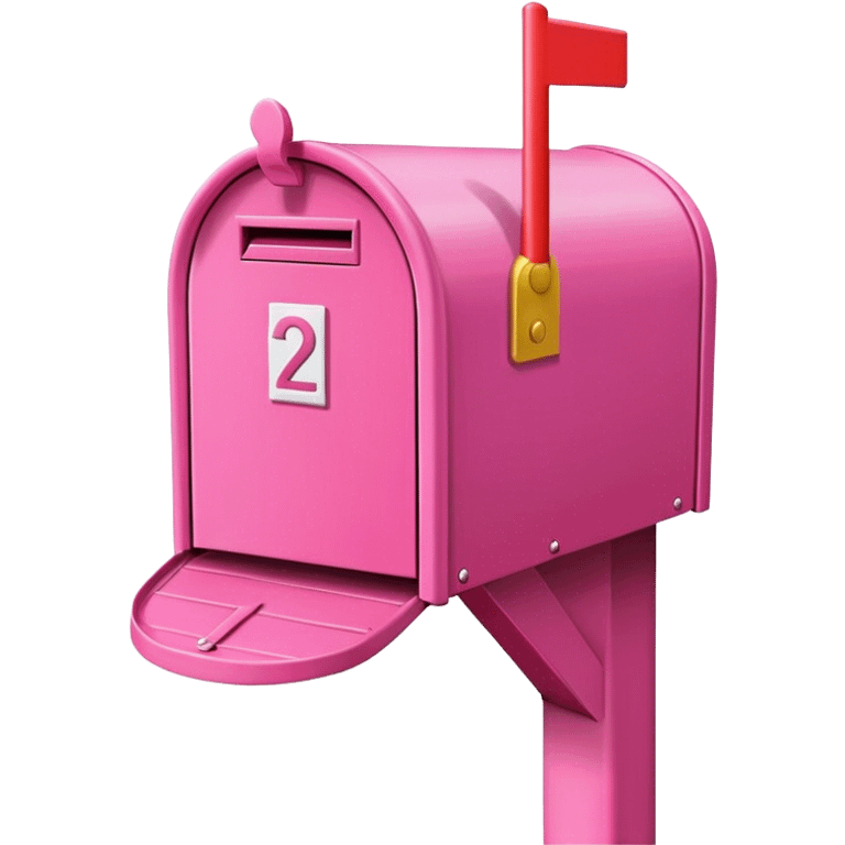 pink mailbox without pillar only mailbox emoji