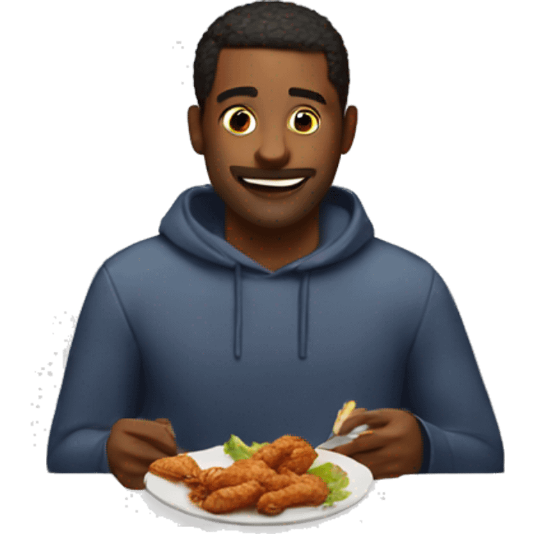 Man eating wings emoji