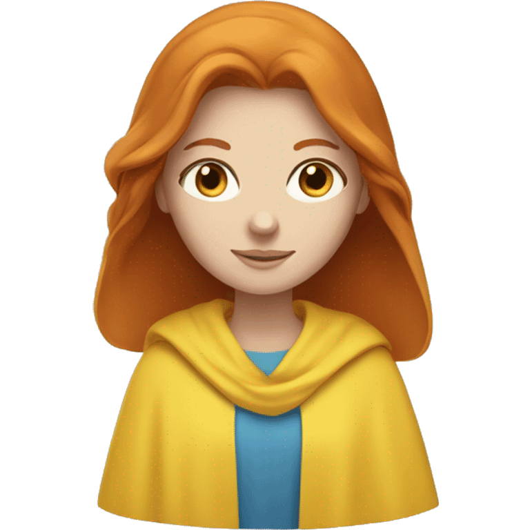 Pretty Redhead woman with blue eyes in yellow robes emoji