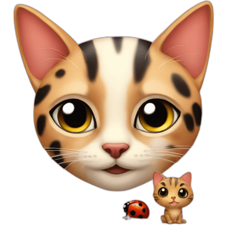 lady bug and cat  emoji