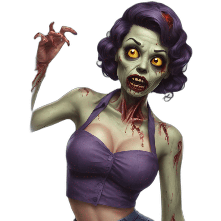 zombi pinup hyperrealistic emoji