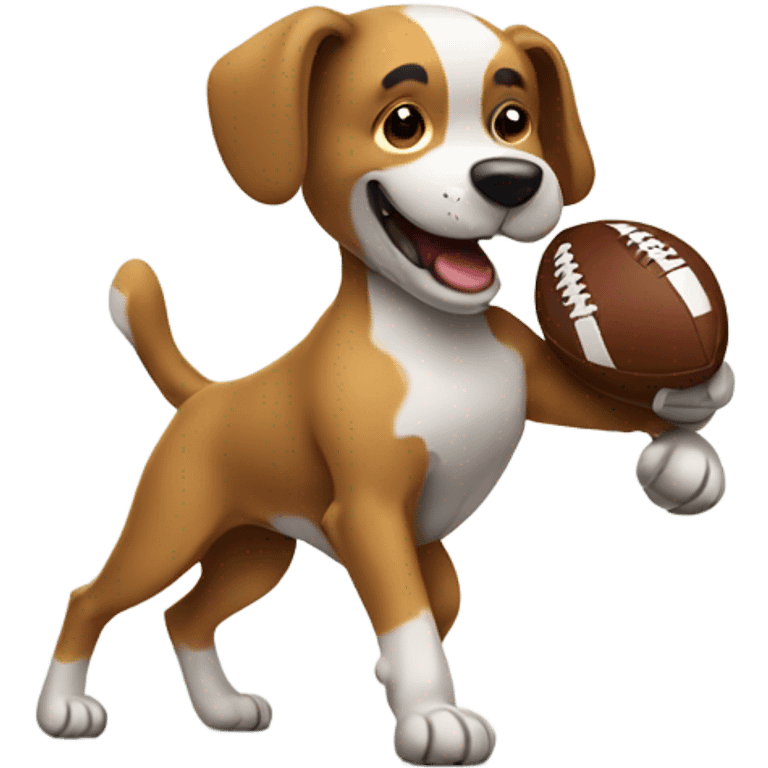 Dog playing football emoji