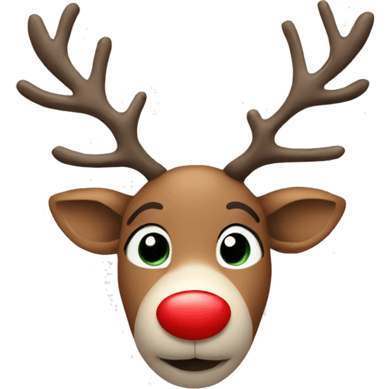 reindeer with a red nose emoji