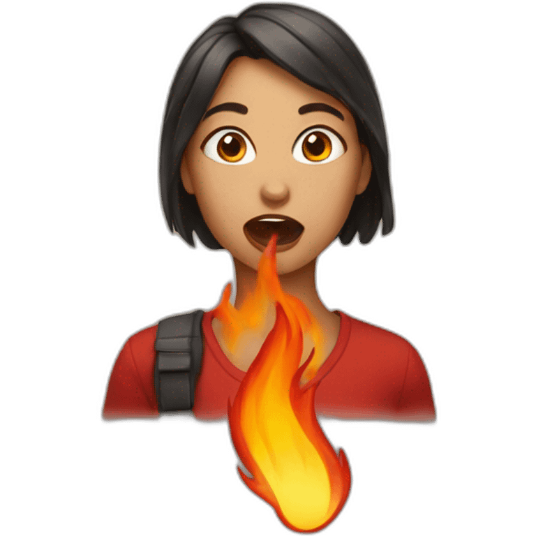 girl with fire on her mouth emoji