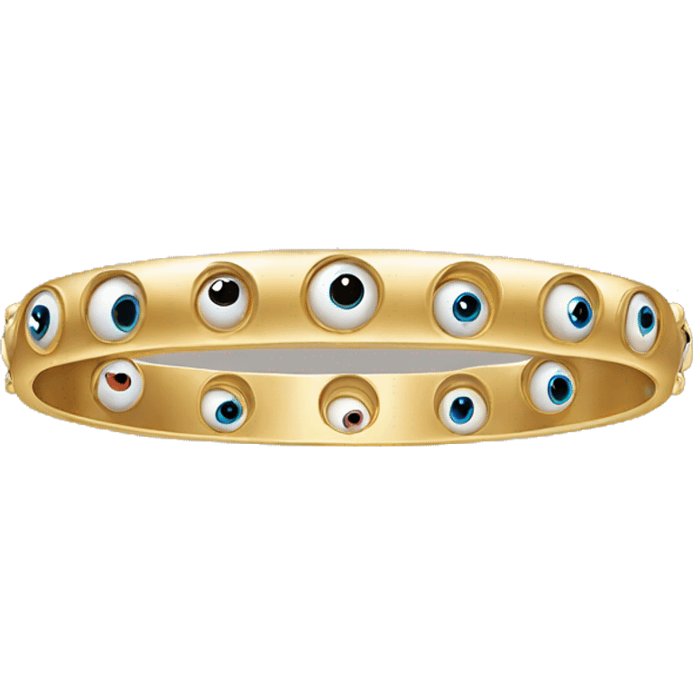 very thin gold bangle ring studded with eyeballs emoji