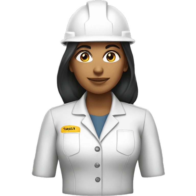 Indian woman electrical engineer with white helmet  emoji