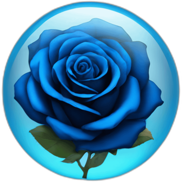 Black rose in a blue shiny glass sphere  emoji