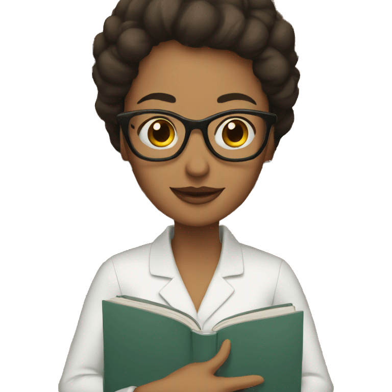 Woman with glasses and books emoji