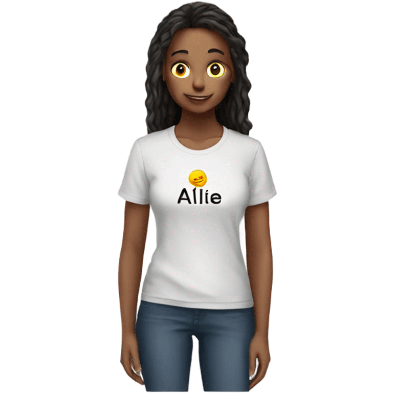 shirt with Allie written on it emoji