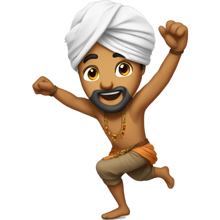 Make an Indian guy with turban dancing  emoji