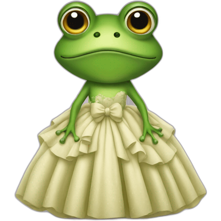 frog wearing a dress emoji