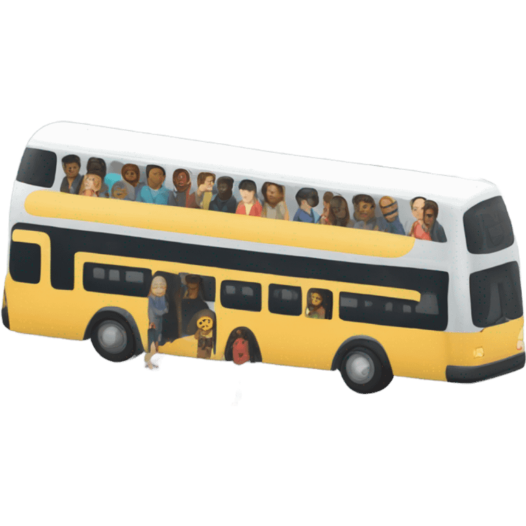 bus, train and customers emoji