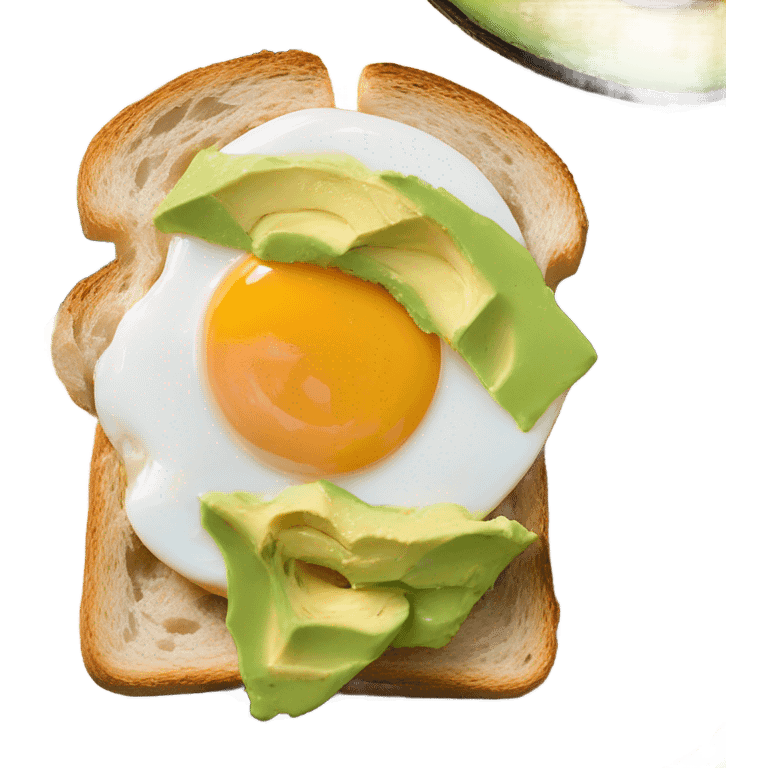 Over easy egg on toast with avacado spread emoji