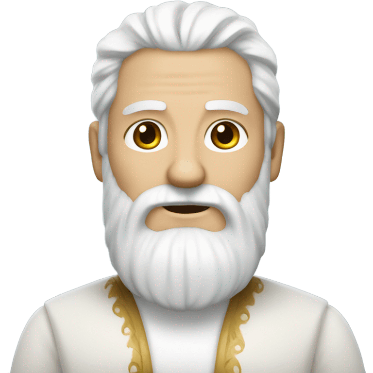 A man with a long white beard, white hair, wearing a white tunic emoji