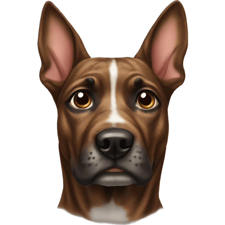 Brindle dog with big pointy ears emoji