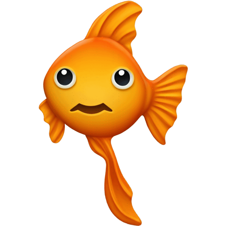 a goldfish-shaped cracker, orange in color with a slightly baked texture. It has a small curved smile and a subtly marked eye. The design is simple, without complex details, in a flat and friendly style emoji