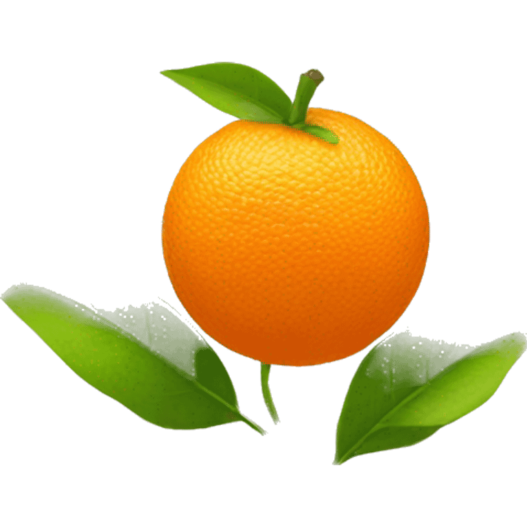 orange with leaf emoji