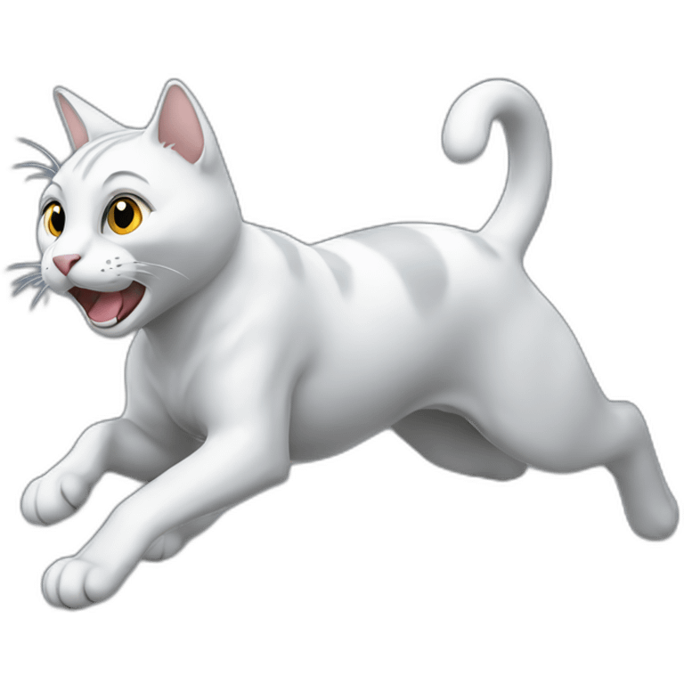 Running silver cat emoji