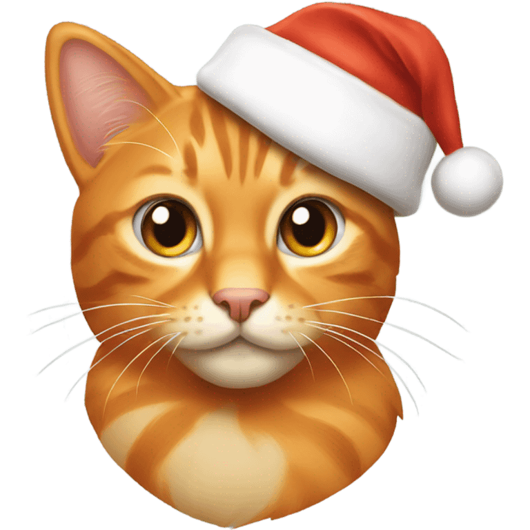 Orange tabby in a Santa hat emoji