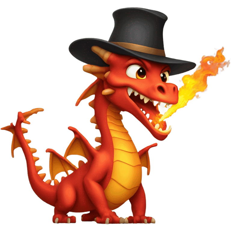 dragon breathing fire wearing a hat emoji