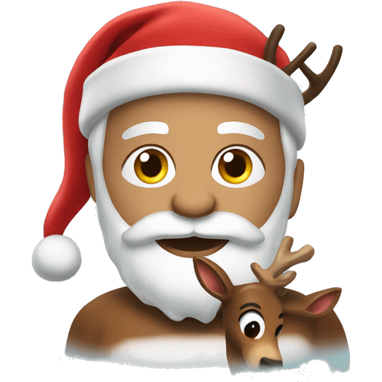 Santa with reindeer emoji