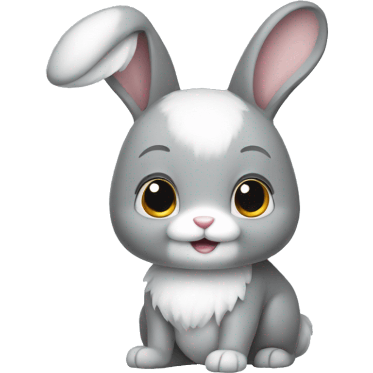 grey and white bunny emoji