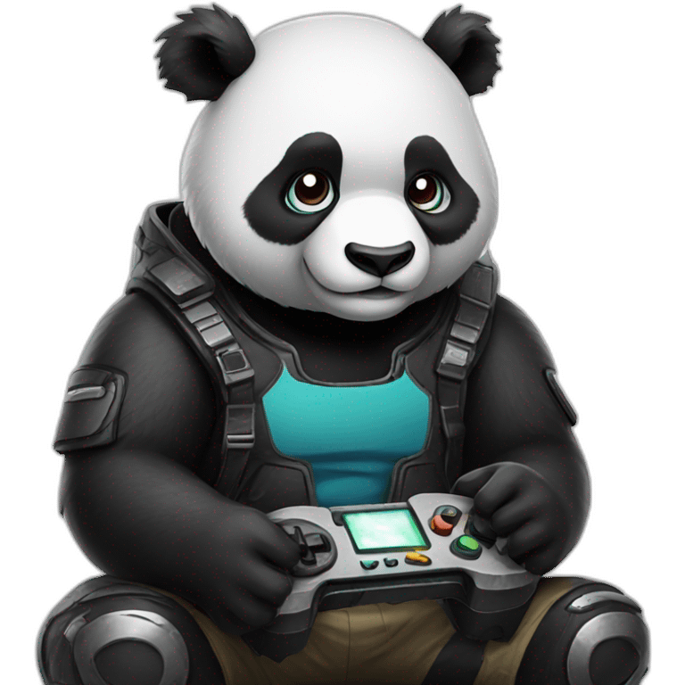 gamer panda thinking emoji