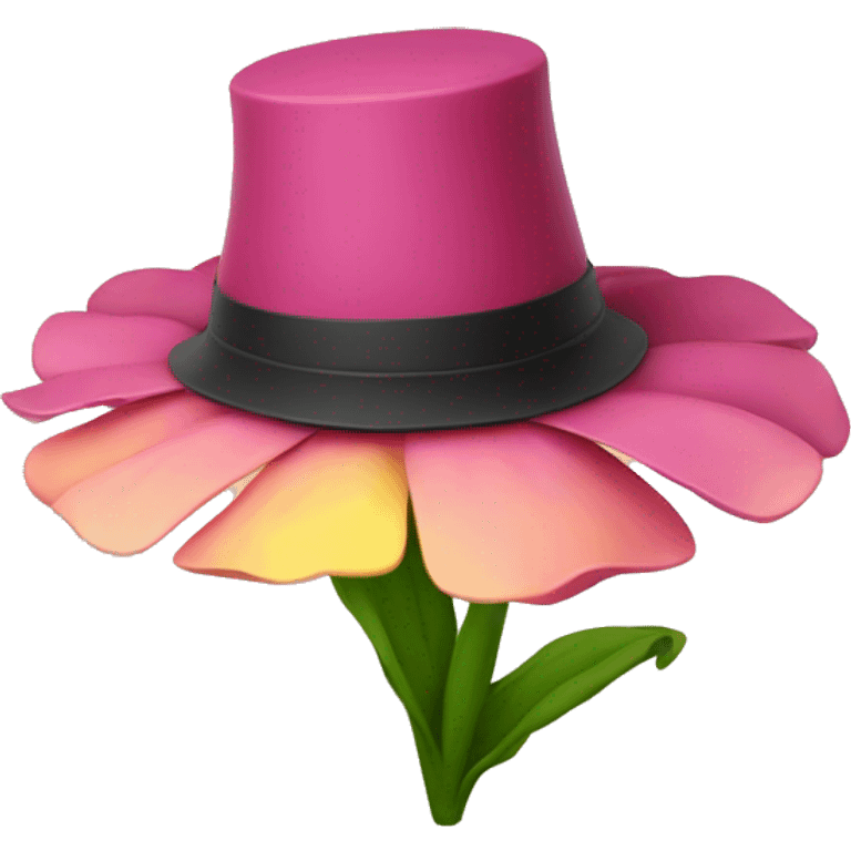 flower with a hat on emoji