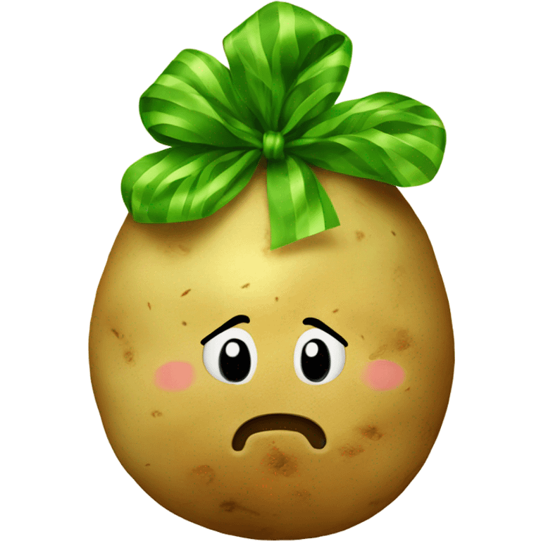 Potato with bow emoji