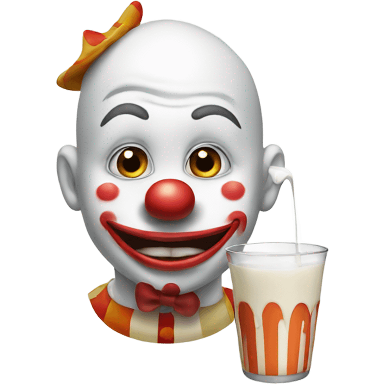 Clown drinking milk emoji