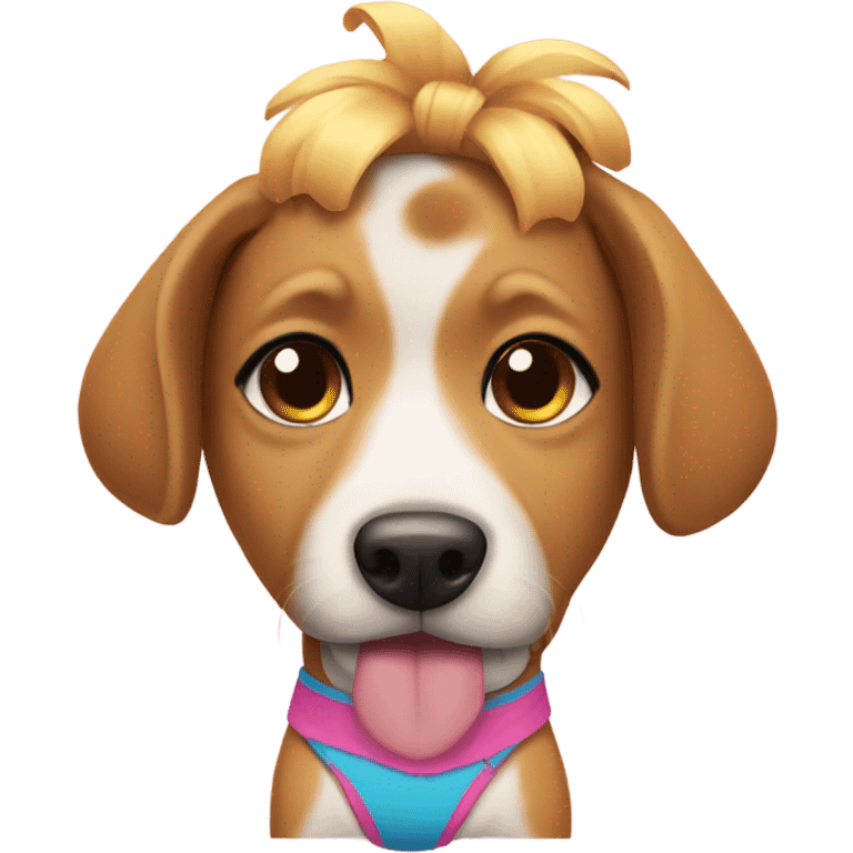 dog wearing a bikini emoji