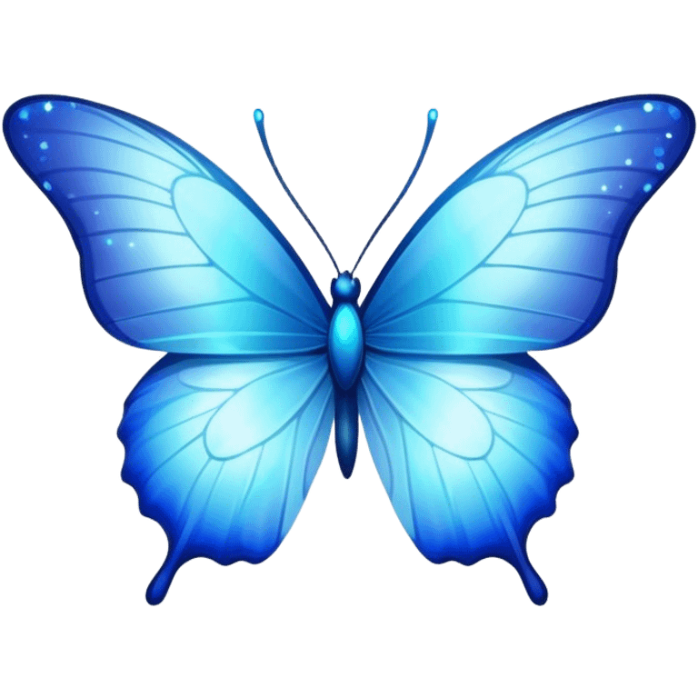 blue halo around blue butterfly with sparkles  emoji