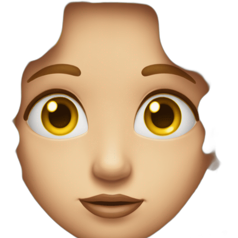 un visage emoji jaune basique rongeant ses ongles de stress avec du marron sur la tête  emoji