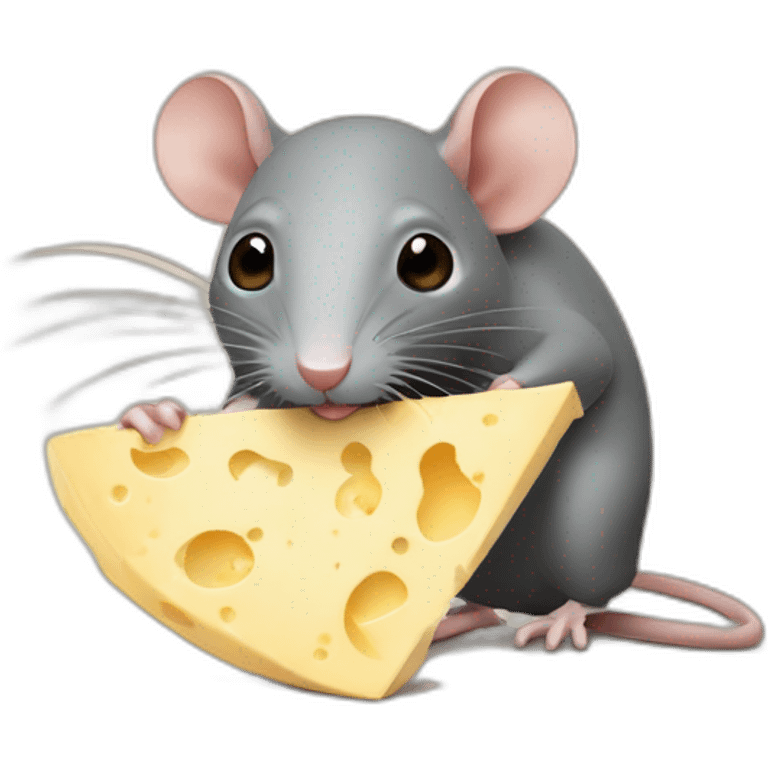 Rat roux qui mange du fromage emoji